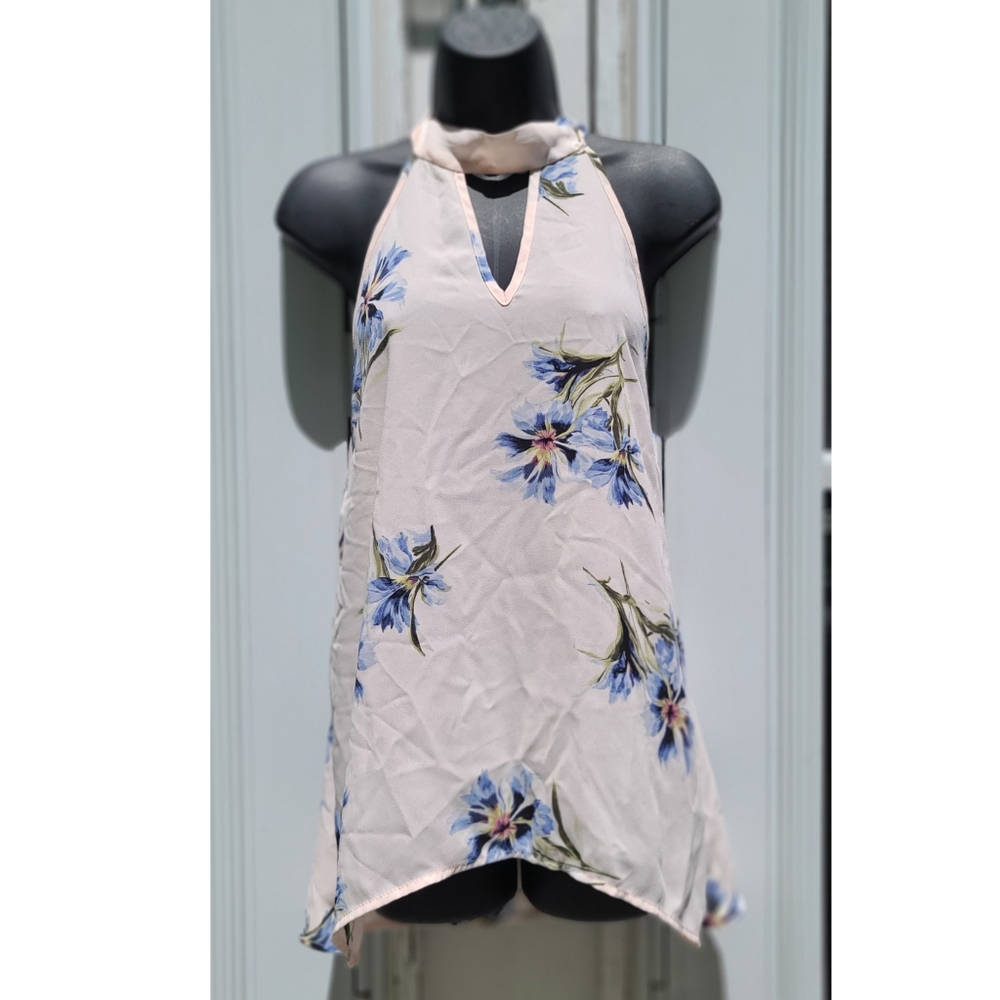 SIENNA SKY Floral Blouse w/High Keyhole